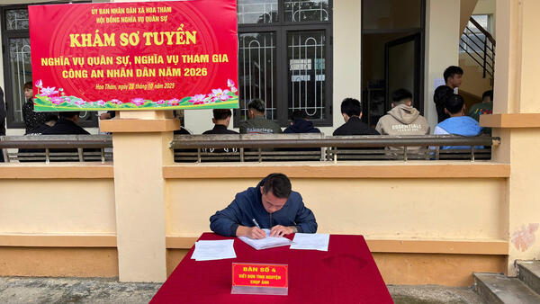 Xã Hoa Thám đã tổ chức khám sơ tuyển Nghĩa vụ quân sự năm 2026