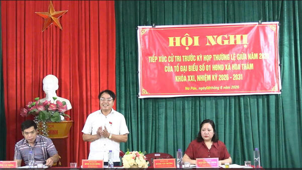 Đại biểu HĐND xã Hoa Thám tiếp xúc cử tri trước kỳ họp thường lệ giữa năm 2026