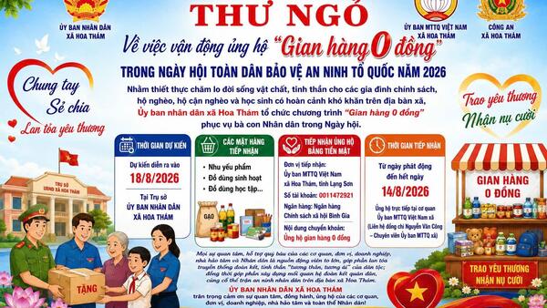 Vận động ủng hộ “Gian hàng 0 đồng” trong Ngày hội toàn dân bảo vệ an ninh Tổ quốc năm 2026